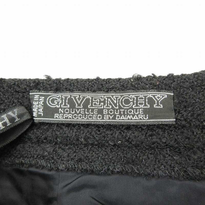 美品 80s 90s ジバンシィ GIVENCHY ヴィンテージ ウール ブークレ フレア スカート 膝丈 ミモレ丈 NOUVELLE BOUTIQUE vintage 10_画像6