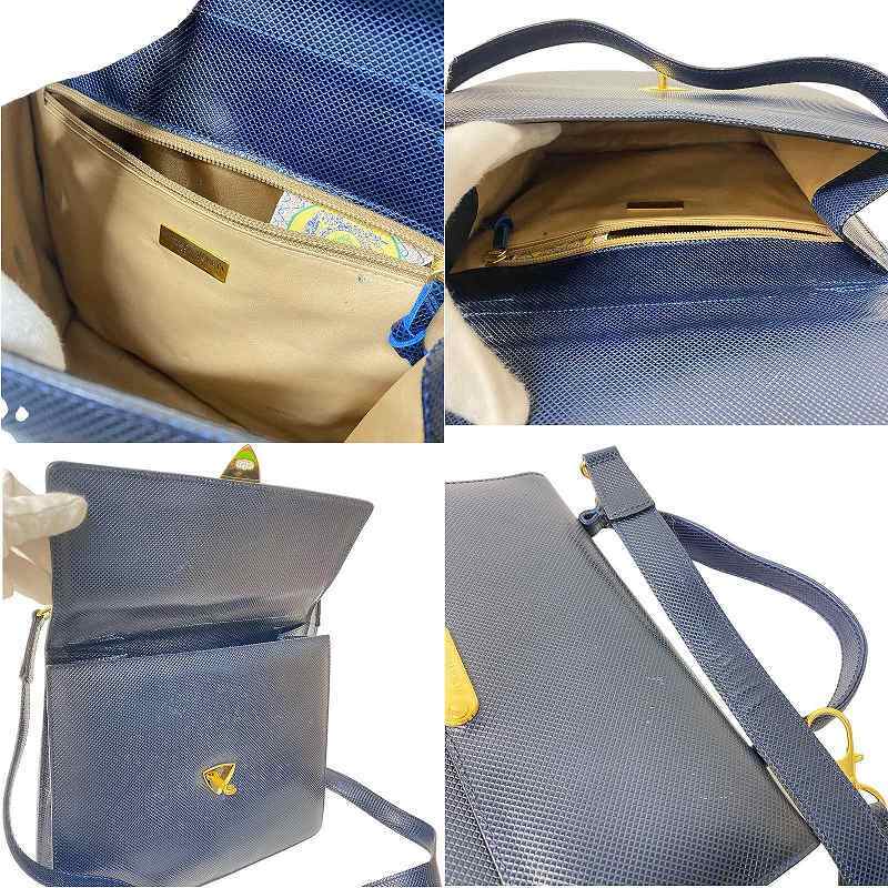  Bottega Veneta BOTTEGA VENETA Vintage 2way ручная сумочка плечо type вдавлено . кожа темно синий темный темно-синий Gold цвет металлические принадлежности re