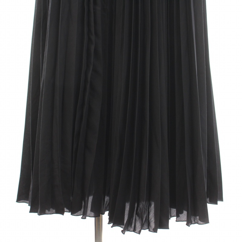 Ined INED юбка в складку flair maxi длинный талия резина 9 M чёрный черный 71-92152042 /BB женский 
