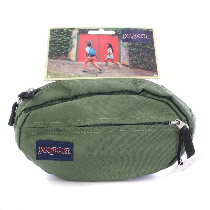  не использовался товар Jean спорт JANSPORT сумка-пояс сумка "body" one плечо Logo F хаки с биркой /BB женский 