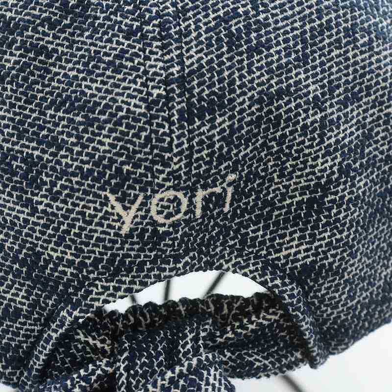 ヨリ yori サニーツイードリボンキャップ 帽子 57cm 紺 ネイビー /AN3 レディース_画像7