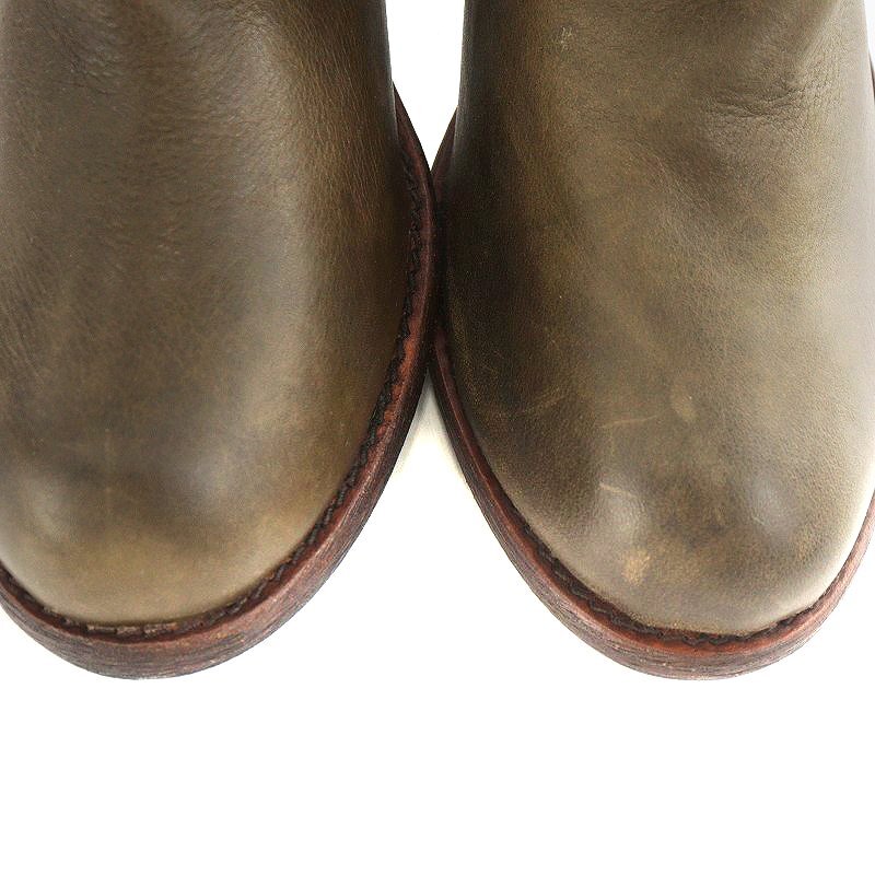  pas de calais pas de calais кожа средний ботинки короткие сапоги L 24.0cm хаки /AN37 женский 