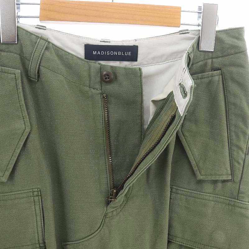 マディソンブルー MADISONBLUE 22AW Cargo Long Sk Remake Lbs スカート ロング マキシ丈 カーゴ フレア 01 カーキ /MI ■OS レディース_画像4