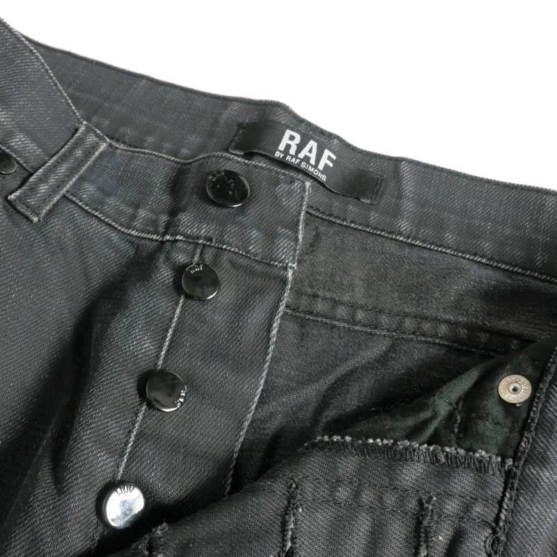  черновой bai Raf Simons RAF BY RAF SIMONS MA-1 карман Denim брюки джинсы 32 черный чёрный Италия производства мужской 