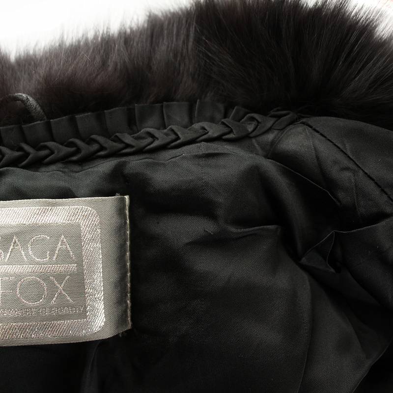 サガフォックス SAGA FOX 銀サガ 銀SAGA 毛皮コート ショート丈 フォックスファー F42 L 黒 ブラック ■GY18 /MW レディースの画像7