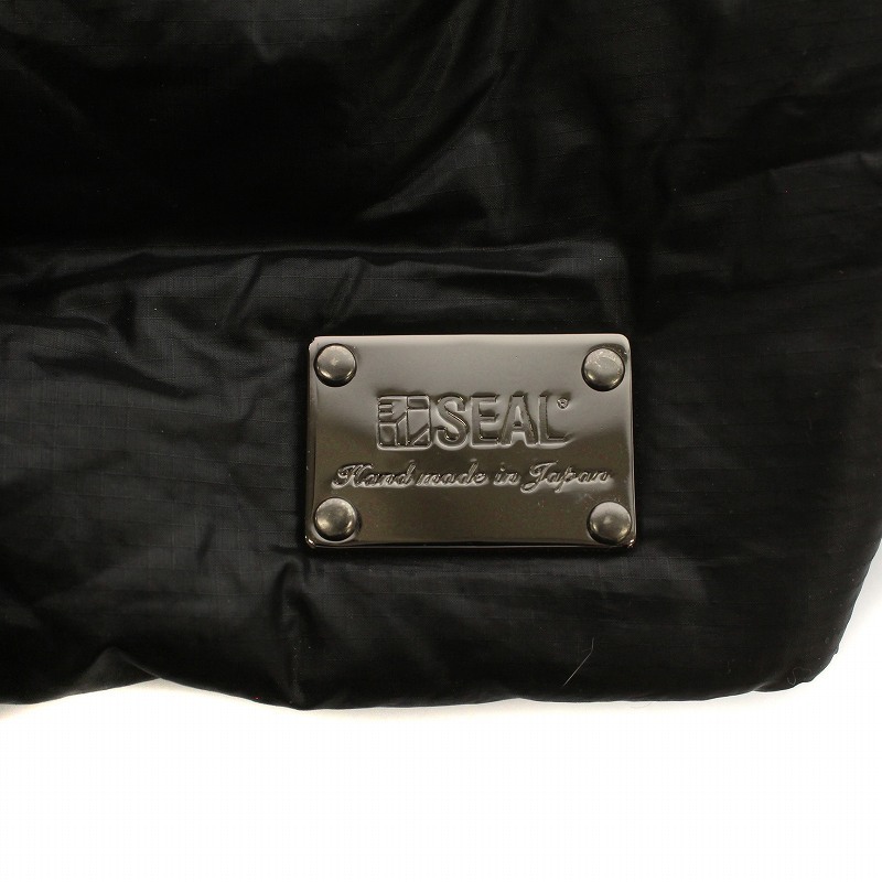  seal SEAL Boston bag shoulder hand Logo plate nylon leather black black /IR #GY11 men's 