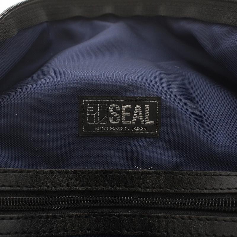  seal SEAL Boston bag shoulder hand Logo plate nylon leather black black /IR #GY11 men's 