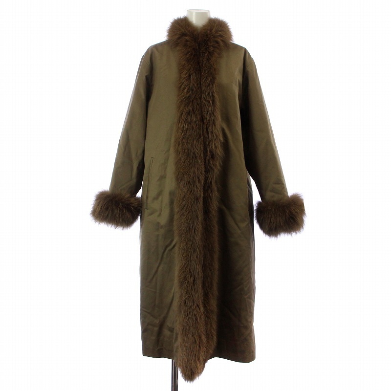  mistake Chloe miss chloe turn-down collar coat collar fox fur cotton inside long 38 M khaki /AQ #GY18 lady's 