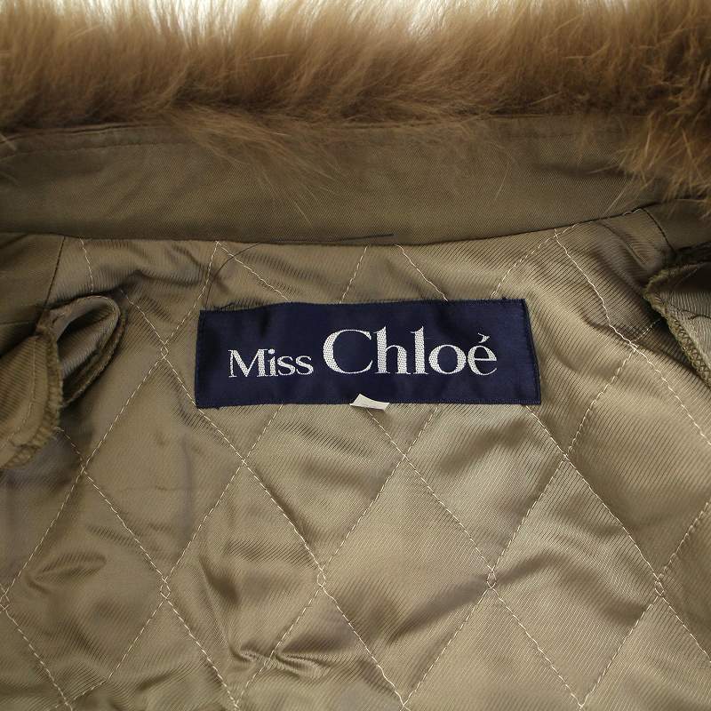 mistake Chloe miss chloe turn-down collar coat collar fox fur cotton inside long 38 M khaki /AQ #GY18 lady's 