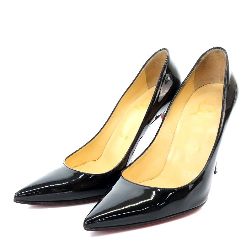 クリスチャンルブタン Christian louboutin ROLANDO 120 パンプス ピンヒール ポインテッドトゥ エナメルレザー 36 23cm 黒