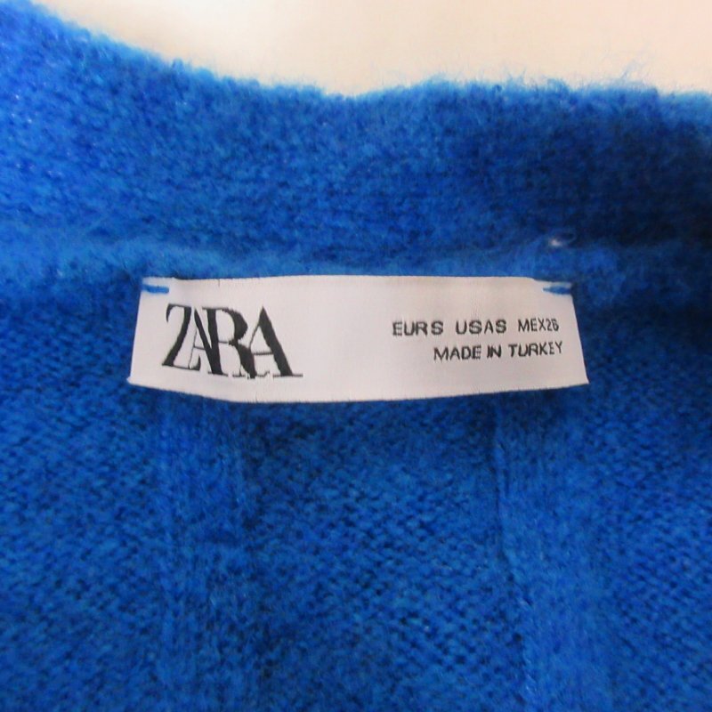 ザラ ZARA ニットカーディガン セーター 無地 長袖 青 ブルー S 0326 ■023 レディース_画像6