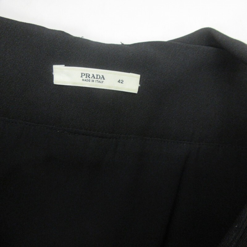 ミュウミュウ miumiu 06年製 ウール ベルテッドスカート ギャザー 黒 ブラック 42 約L レディース_画像5