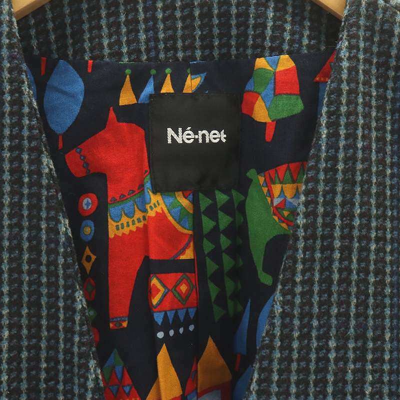  Ne-Net Ne-net шерстяное пальто no color длинный подкладка общий рисунок шерсть 3 L многоцветный /YQ #OS женский 