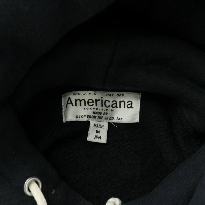 アメリカーナ AMERICANA パーカー ロゴ プリント プルオーバー 裏起毛 長袖 S 黒 ブラック /XK レディースの画像8