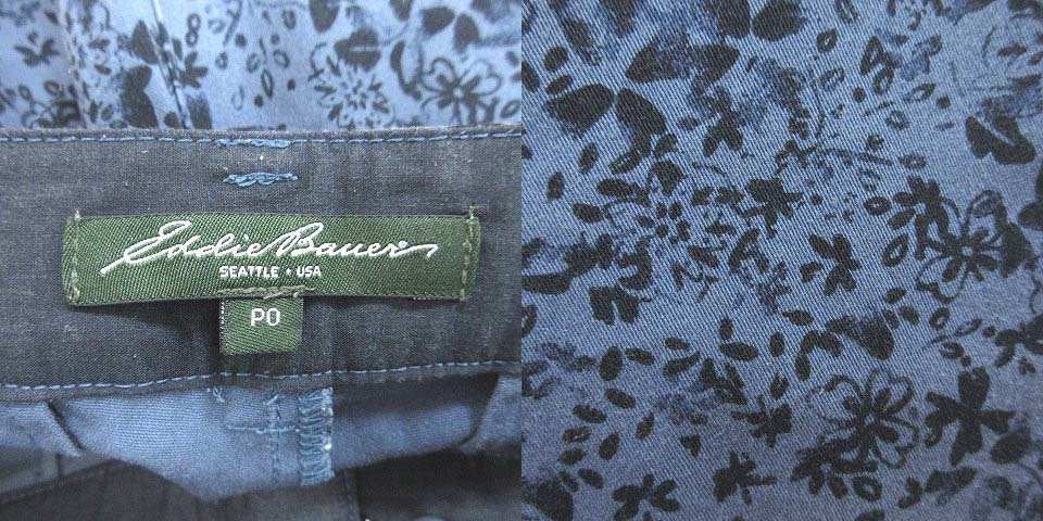 エディーバウアー EDDIE BAUER クロップドパンツ ストレッチ 花柄 P0 青 ブルー /CT ■MO レディース_画像5