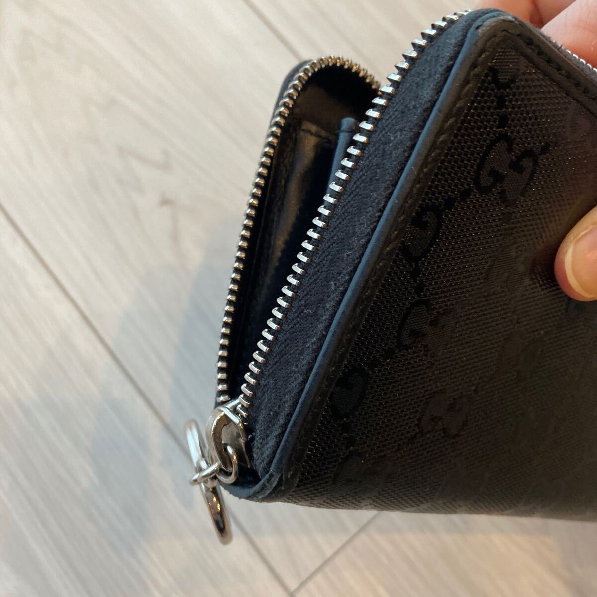 GUCCI グッチ シマ 長財布 ラウンドファスナー 財布 黒　used 送料込_画像3