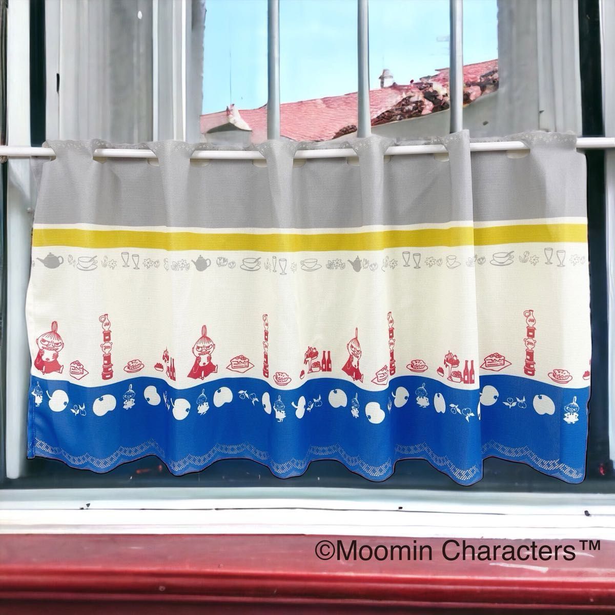 リトルミイ   カフェカーテン　カーテン　窓カーテン　MOOMIN  新品　ムーミン　ミィ　ミー　小窓用