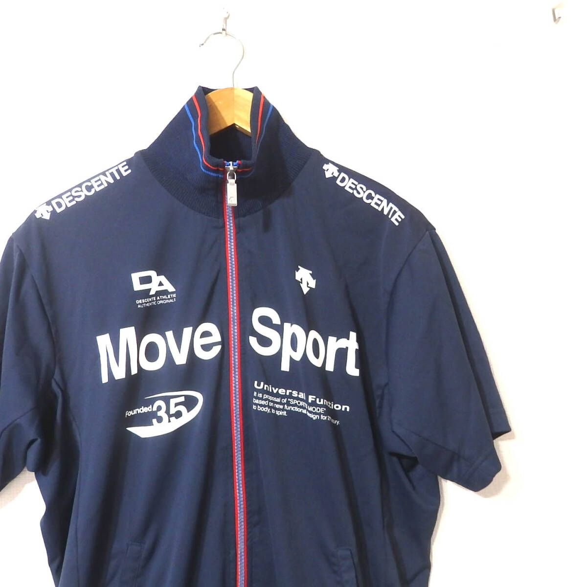 【送料無料】デサントDESCENTE　MOVE SPORT半袖スポーツシャツ/フルジップアップ　Oサイズ　_画像2