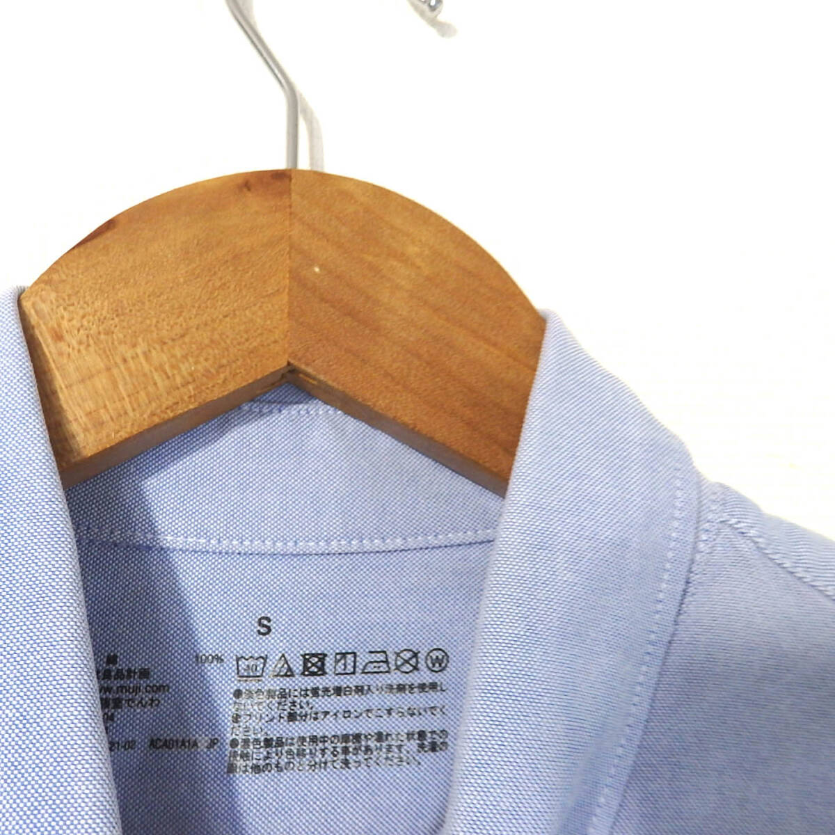 【送料無料】無印良品長袖シャツ２枚セット/Sサイズ オックスフォードシャツ チェック柄シャツ MUJI メンズの画像3