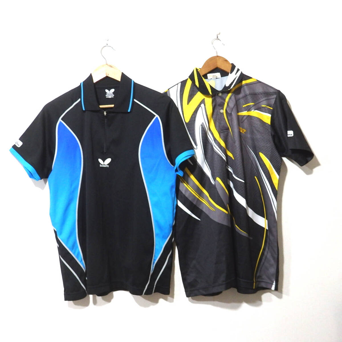 【送料無料】バタフライ、TSPポロシャツ２枚セット/Lサイズ　JTTA　卓球　ゲームシャツ　メンズ_画像1
