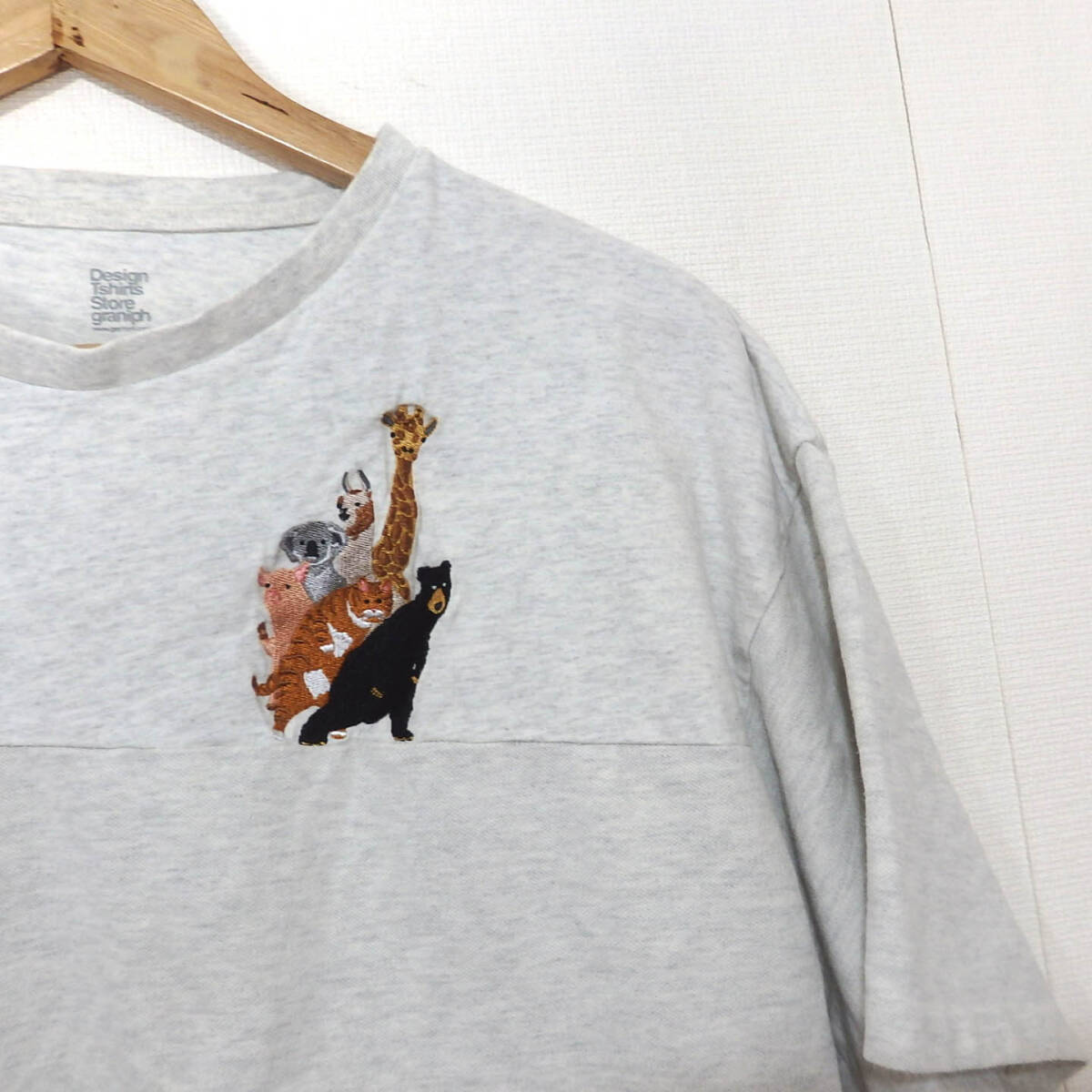 【送料無料】グラニフTシャツ/Mサイズ　アニマル　刺繍デザイン　Design Tshirts Store graniph_画像2
