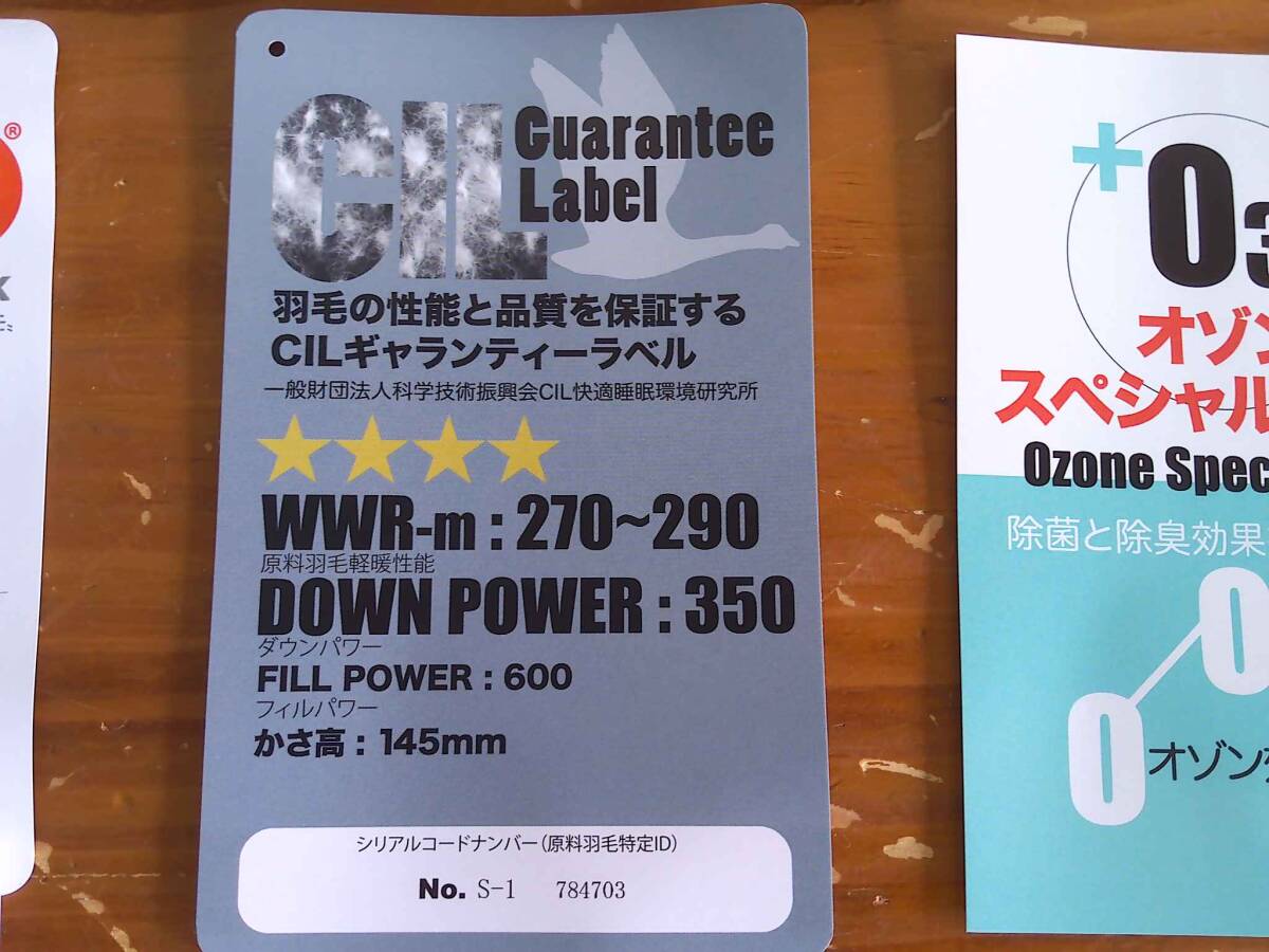 未使用  日本製 羽毛掛け布団  ダウンフェザー CIシルバーラベル ホワイトダックダウン  シングル ペイズリーの画像4