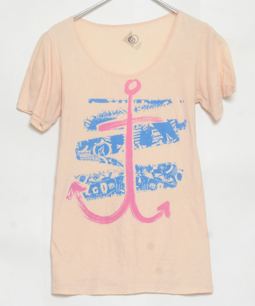 ST1303 ボルコム VOLCOM Tシャツ 女性 M 肩38 メールxq_画像1