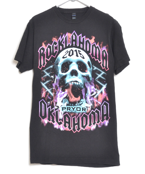 GS7764 ROCKLAHOMA Tシャツ M 肩45 2015 音楽フェス メール xq_画像1