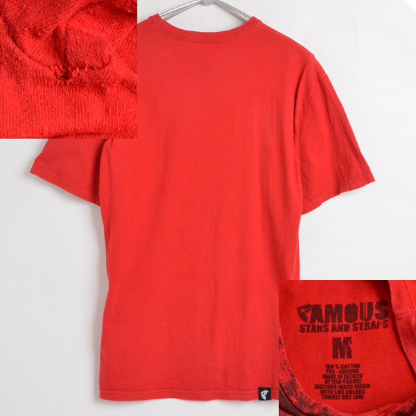 ST1638 フェイマス FAMOUS Tシャツ M 肩50 メールxq_画像3