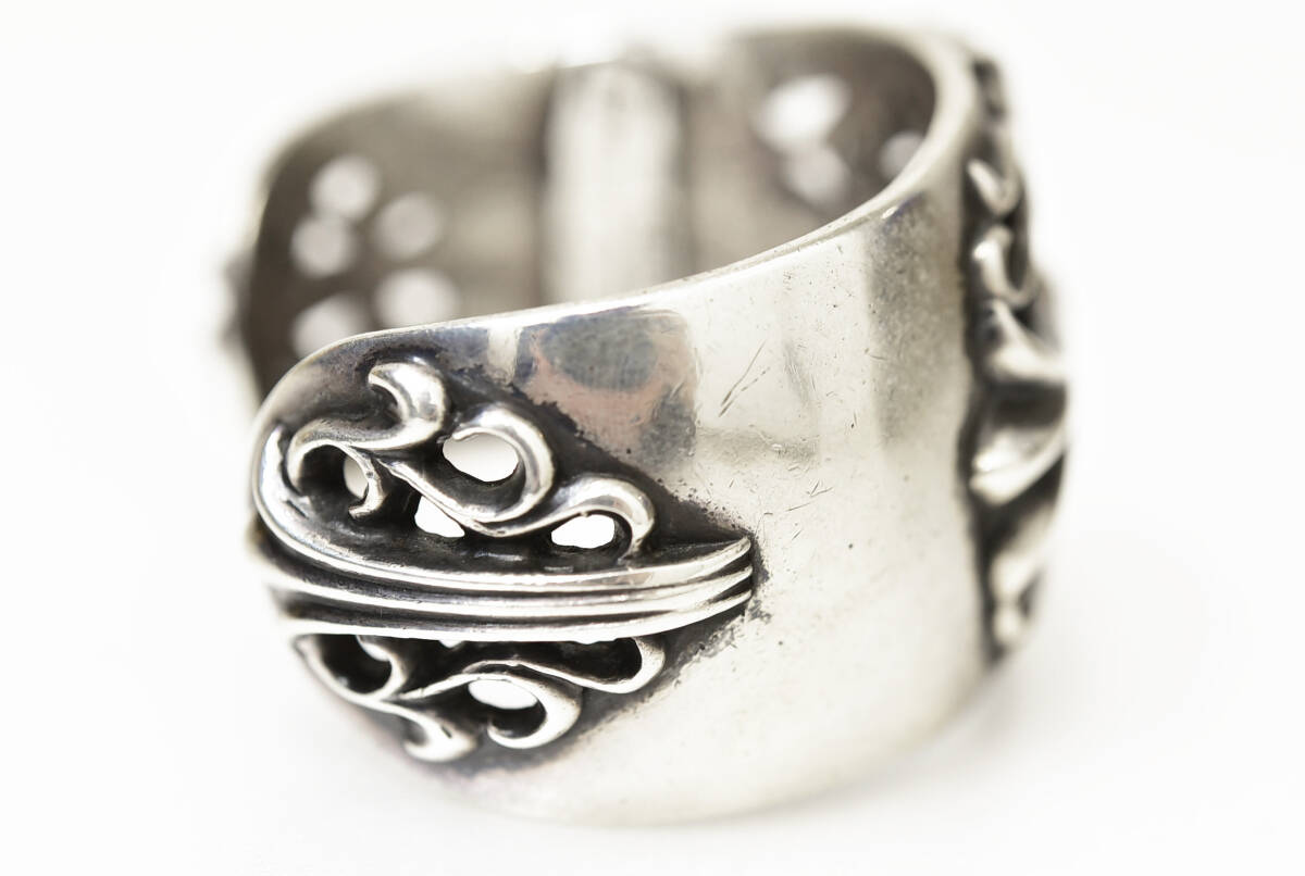 CHROME HEARTS クロムハーツ FLRL CRS CUFF フローラルクロスワイドカフ バングル ブレスレット オールドモデル_画像6