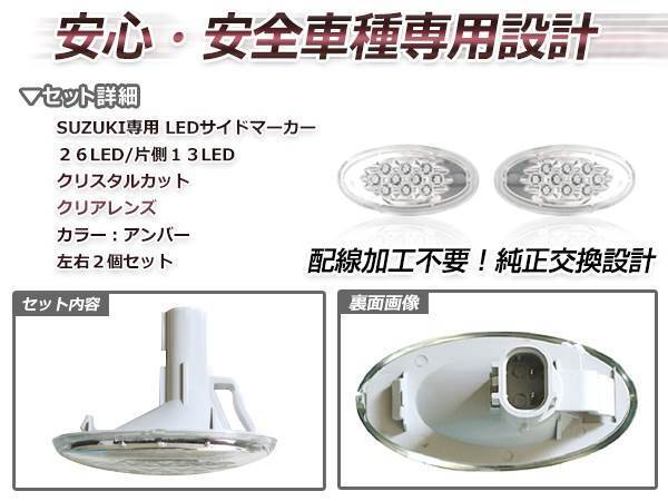 HE22S アルト ラパン ショコラ 26連 LEDサイドマーカー クリアレンズ_画像2