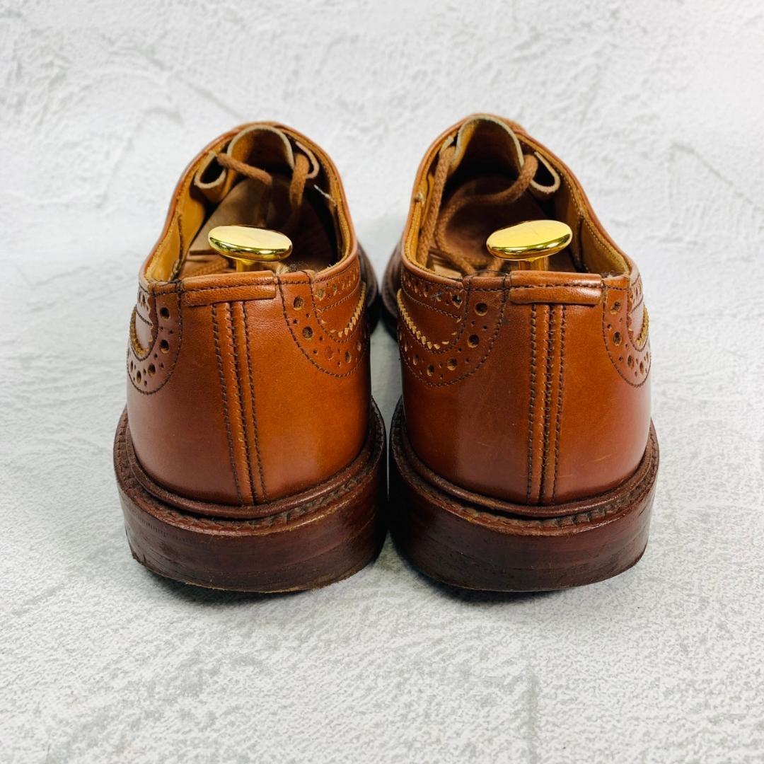 【人気】トリッカーズ Tricker's バートン ウィング レザーソール 茶 ブラウン 7-5 25.5cm カントリー メダリオン 外羽根 ジャケパン_画像4