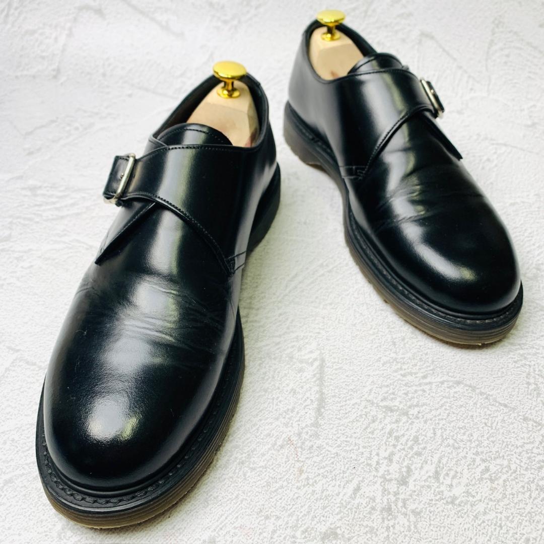 【希少・良品】フットザコーチャー foot the coacher シングルモンク レザー フラット 黒 ブラック 27cm プレーントゥ ドレス カジュアル_画像8