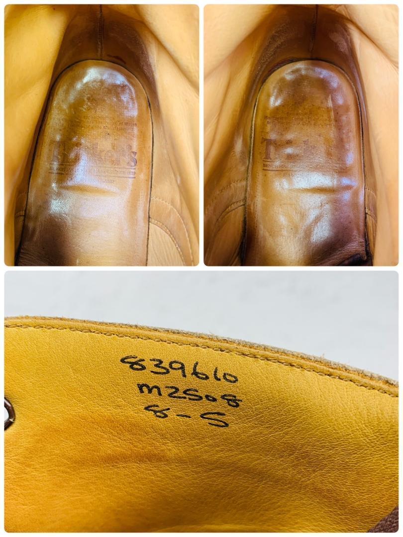 【春靴】トリッカーズ Tricker's モールトン ショートブーツ 茶 ブラウン 2508 8-5 26.5cm 英国製 アイレット ビンテージ メダリオン_画像8