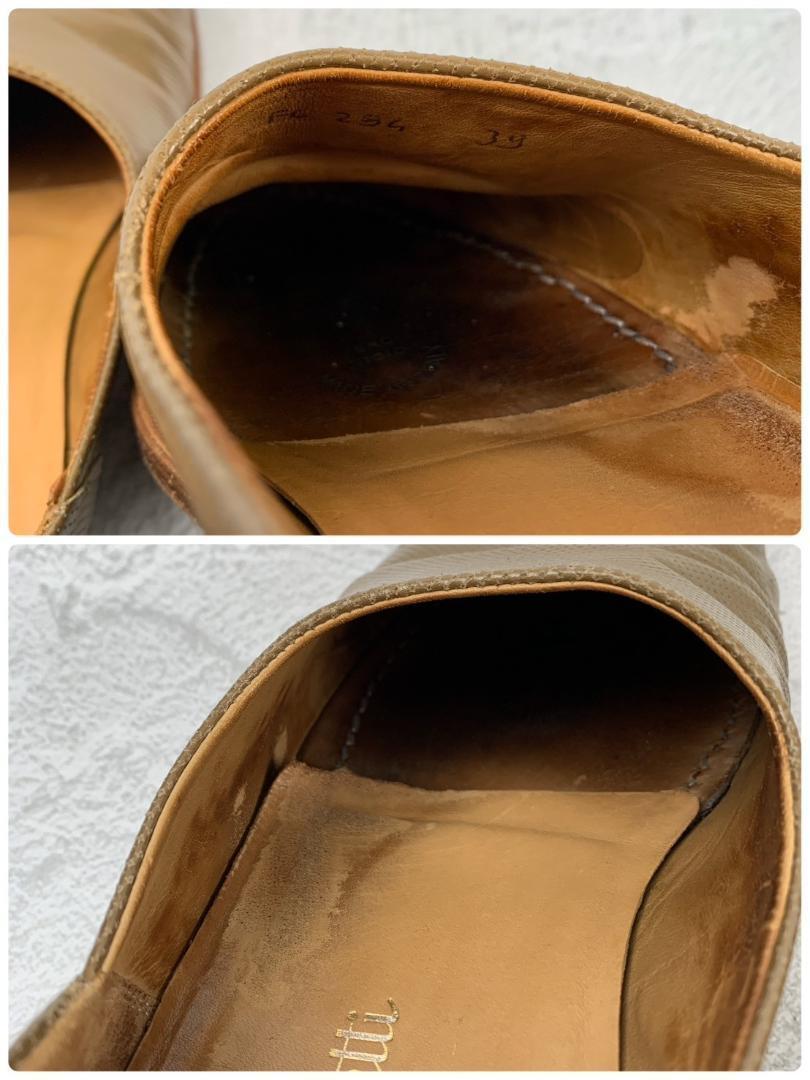 【希少】フラテッリ ジャコメッティ F.LLI Giacometti メッシュ スリッポン ブラウン 革靴 39 24.5cm ラスト 革靴 ドレッシー ジャケパン_画像9