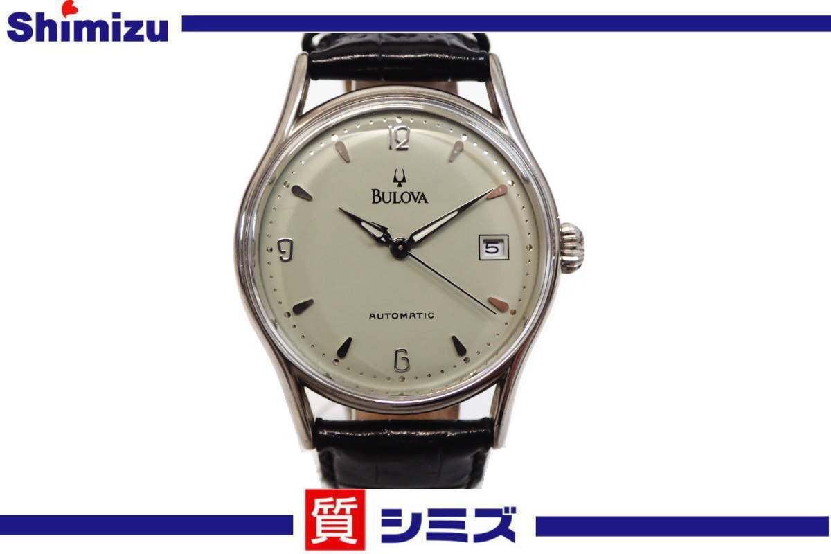 １円【BULOVA】ケース：良品 稼働品 ブローバ BVC301 メンズ腕時計 自動巻 デイト シルバーカラー ◆質屋出品_画像1