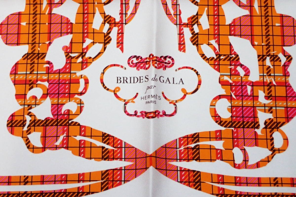 1円【HERMES】未使用品 エルメス ガヴロッシュ プチカレ45 BRIDES de GALA シルク100％ スカーフレディース アクセサリー◆質屋の画像4