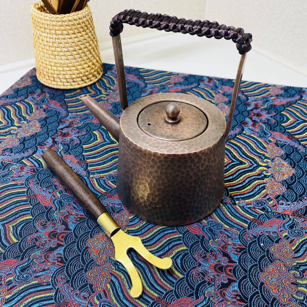 紫銅製 超高品質 ヤカン 400ml ライテックケトル 茶道具 急須 煎茶道具 429g 10×12×13cm の画像1