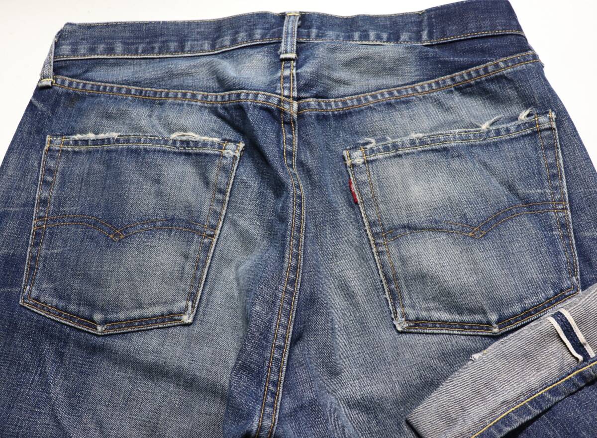 ♂ Levi’s 501 66年復刻版▲赤耳▲USEDヒゲ落ち加工▲W３６_画像4