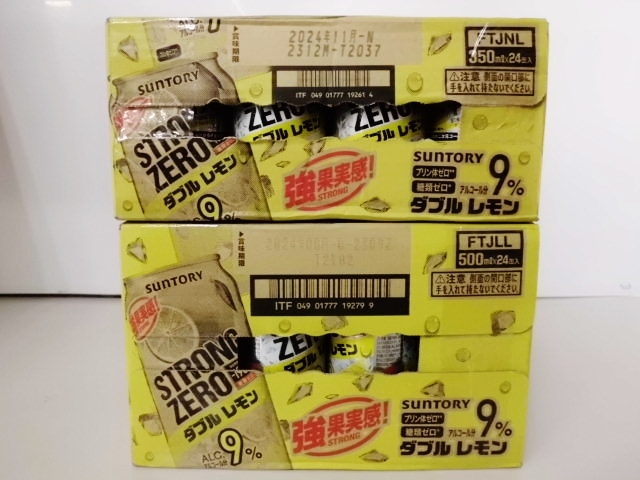 ■未使用■サントリー チューハイ -196℃ ストロングゼロ ALC.9% ダブルレモン 350ml・500ｍｌ 計48缶■の画像6