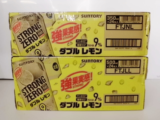 ■未使用■サントリー チューハイ -196℃ ストロングゼロ ALC.9% ダブルレモン 350ml・500ｍｌ 計48缶■の画像7