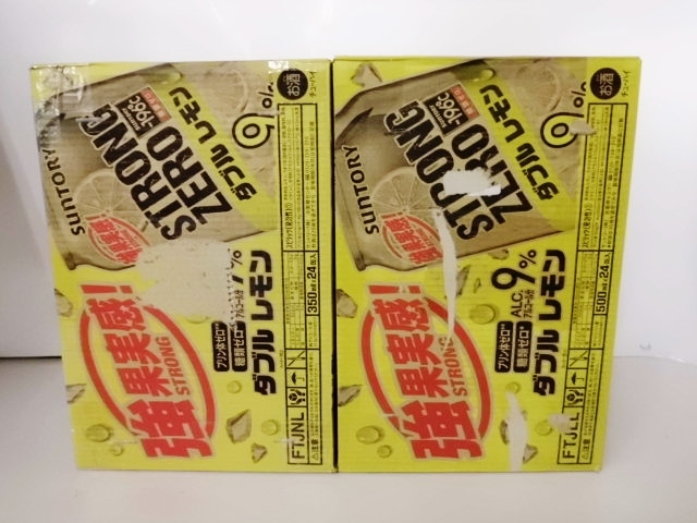 ■未使用■サントリー チューハイ -196℃ ストロングゼロ ALC.9% ダブルレモン 350ml・500ｍｌ 計48缶■の画像2