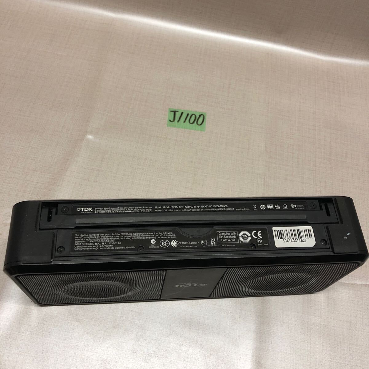(J1100) TDK A33 ワイヤレススピーカー Bluetooth ブラック 本体のみ 送料520円の画像6