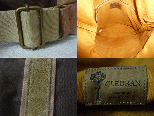 クレドラン　CLEDRAN　キャンバス　スエード　レザー　ライトブラウン系　ブラウン　ブラウン系　ベージュ系　リュックサック　レディース_画像3