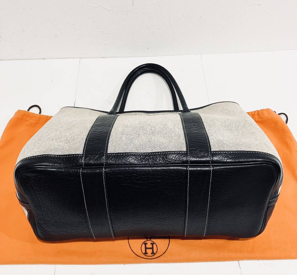 HERMES 極上美品 ガーデンパーティ トート PM バッグ エルメス 限定 ボルデュックリボン バックの画像4