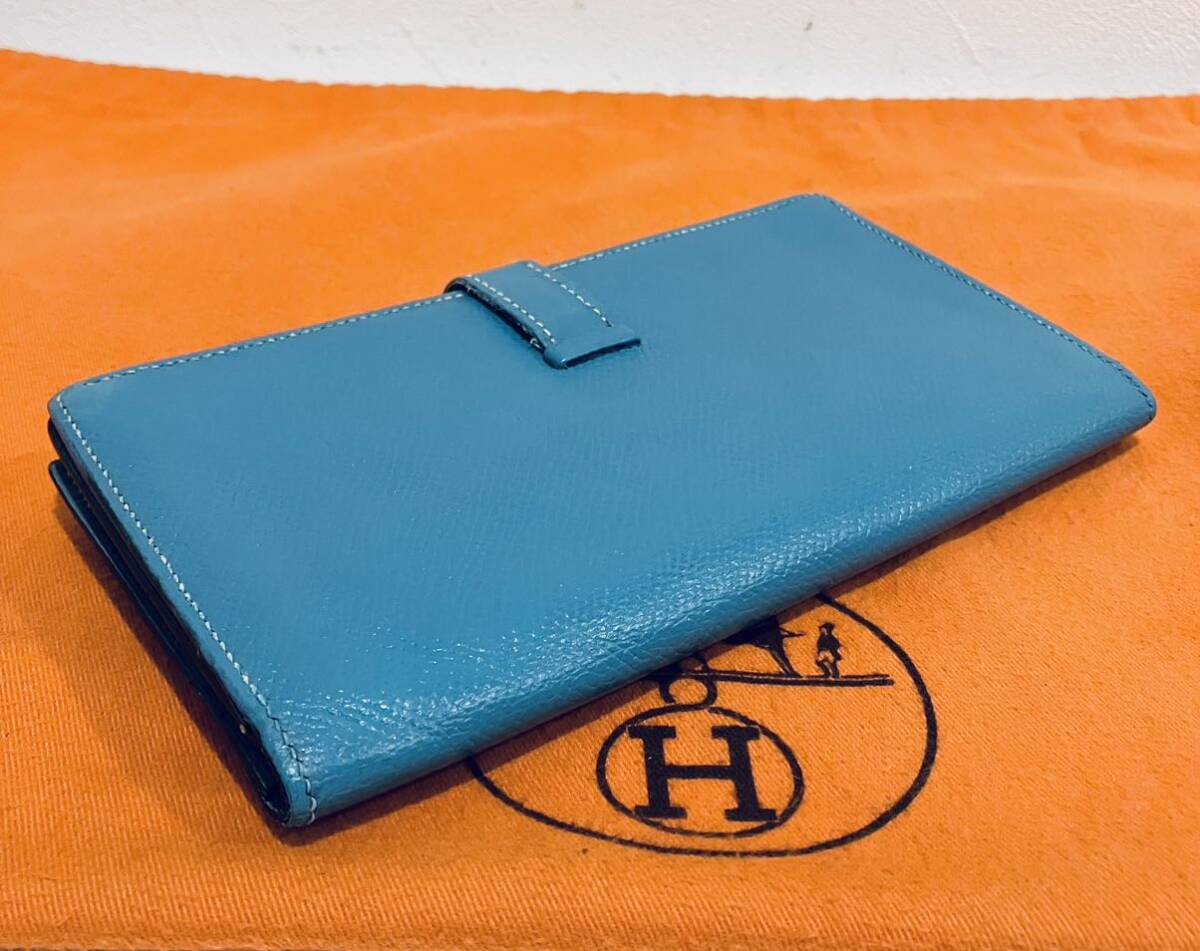 HERMES 極上美品 べアン レザー 長財布 ヴォーエプソン □kの画像8