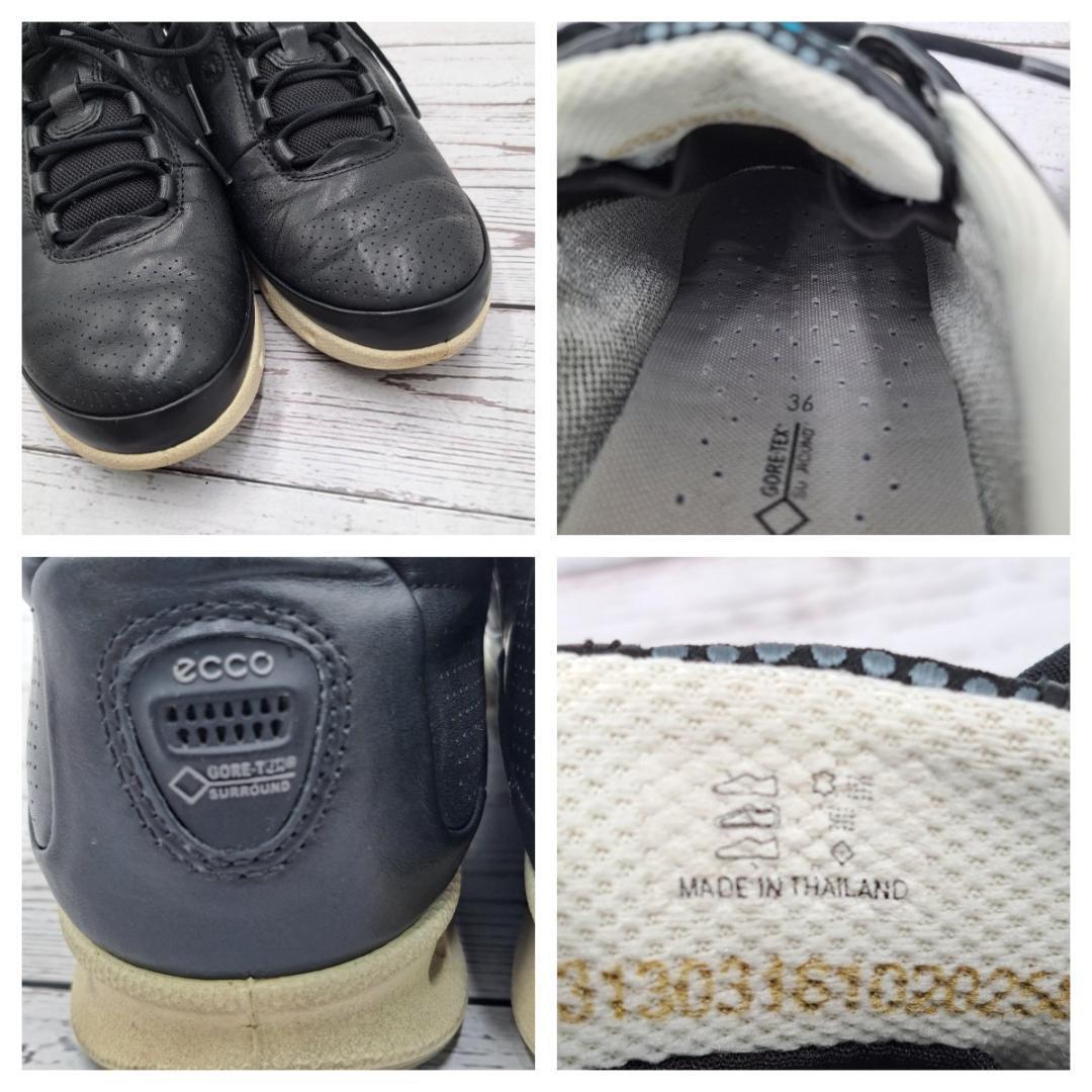 ECCO eko -23 leather sneakers black Gore-Tex walking shoes 