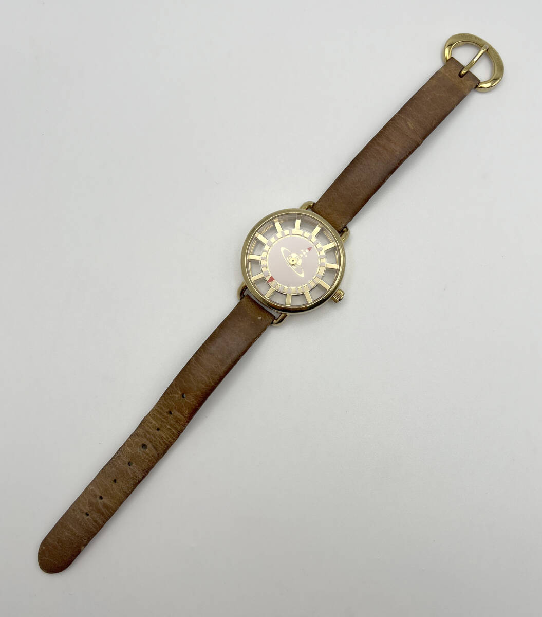 稼働中 Vivienne Westwood ヴィヴィアンウエストウッド スケルトン ピンク文字盤 VV055PKTN クォーツ レディース腕時計の画像9