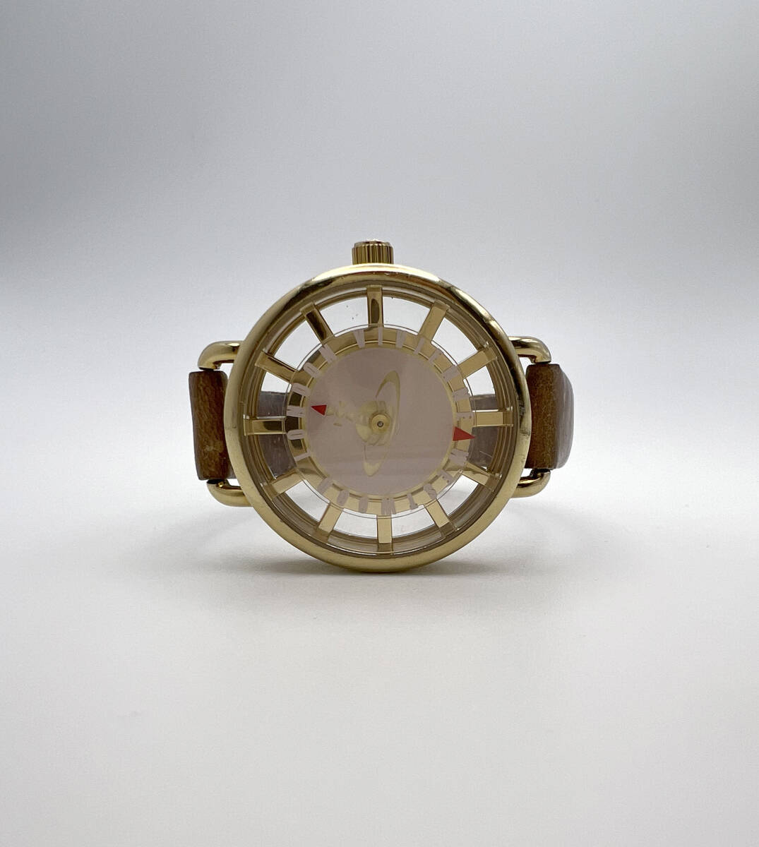 稼働中 Vivienne Westwood ヴィヴィアンウエストウッド スケルトン ピンク文字盤 VV055PKTN クォーツ レディース腕時計の画像5