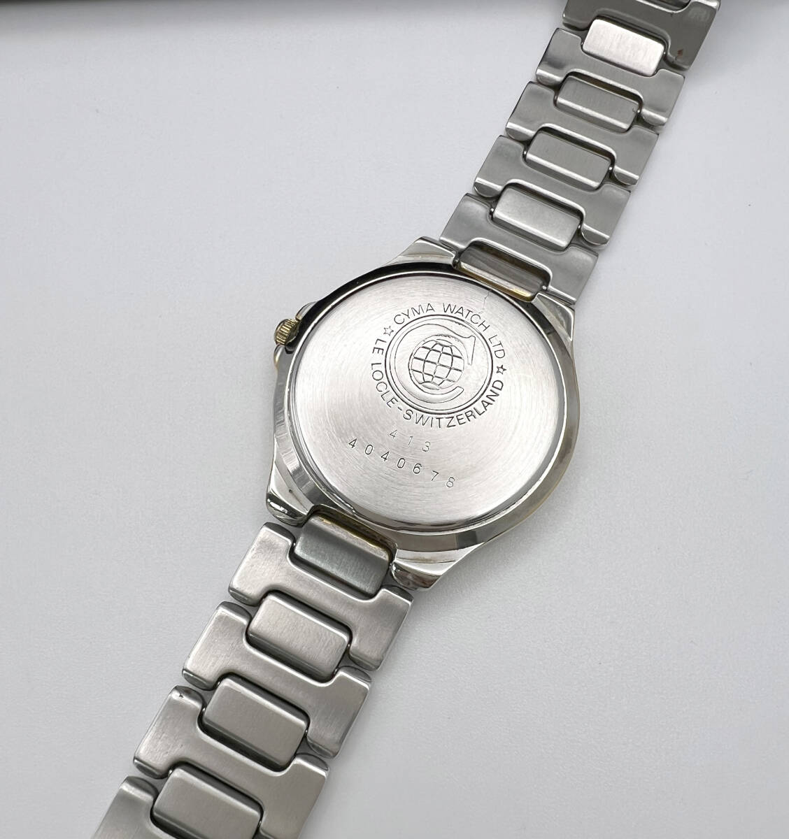 稼働 箱/コマ3付 CYMA シーマ シーロード 413 マルチカラー/ホワイト文字盤 クォーツ レディース腕時計の画像5